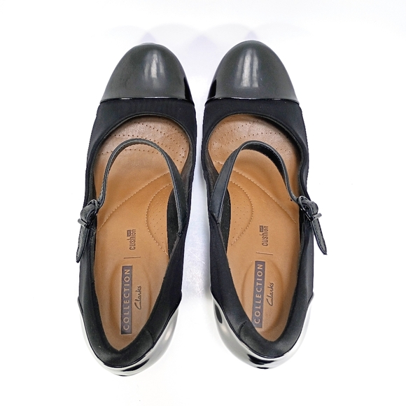 Clarks Garnit Tianna Womens 12 Wide Fit Black Adjustable Strap Block Heels - Picture 8 of 10